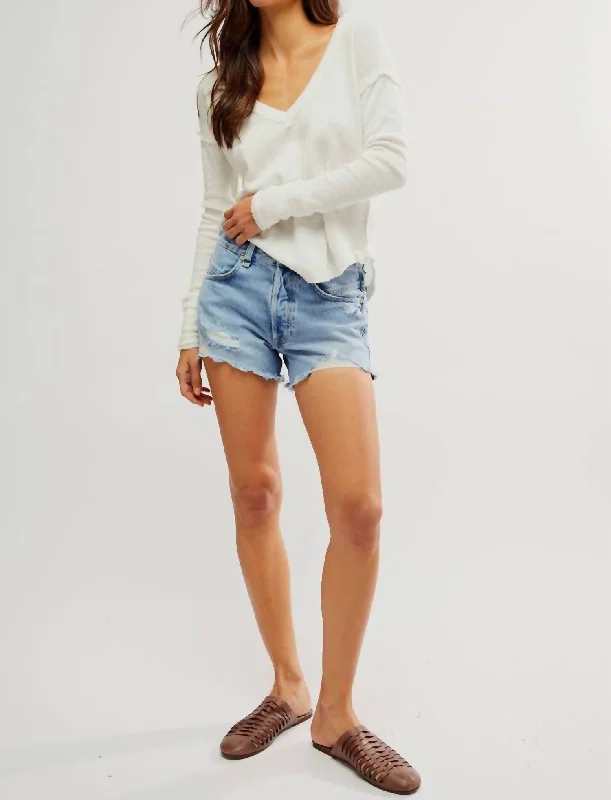 Now Or Never Denim Short In Moon Child