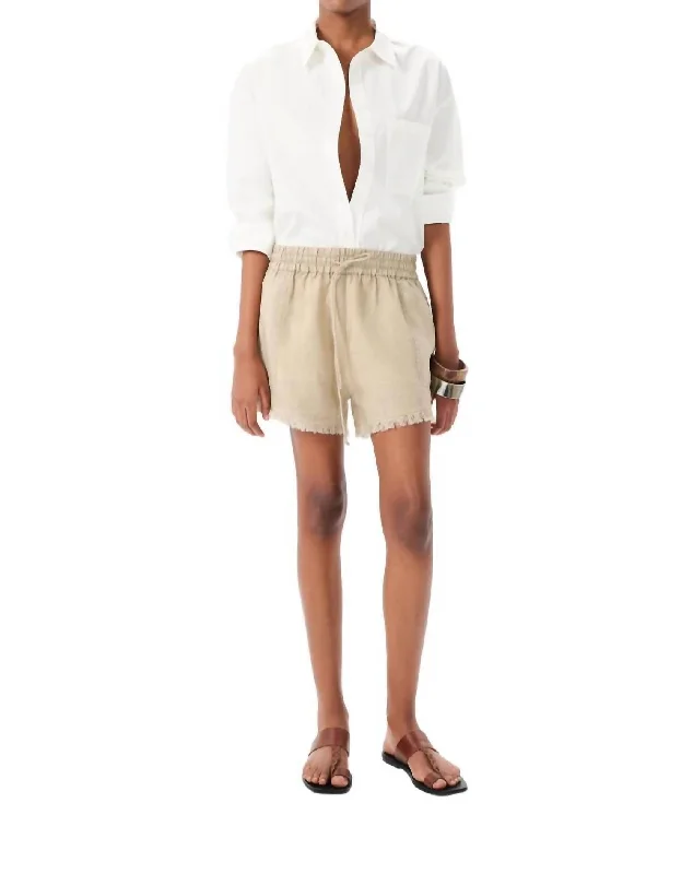 Stretchable Waist Short In Sand